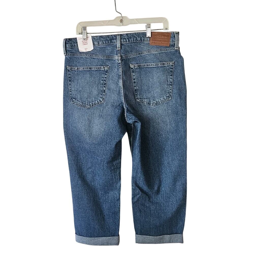 Lucky Brand Boy Mid Rise Relax Straight Distressed Jean 12/31 ANKLE NWT stretch